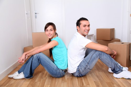 Boxes and furniture prepared for a local removal in Southkensington