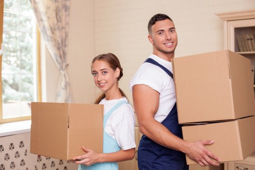 Southkensington customer preparing belongings for mobile self storage