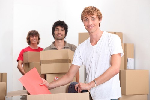 Prepared moving boxes and household items ready for a Southkensington relocation
